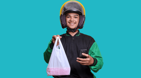 Motoboy realizando entrega