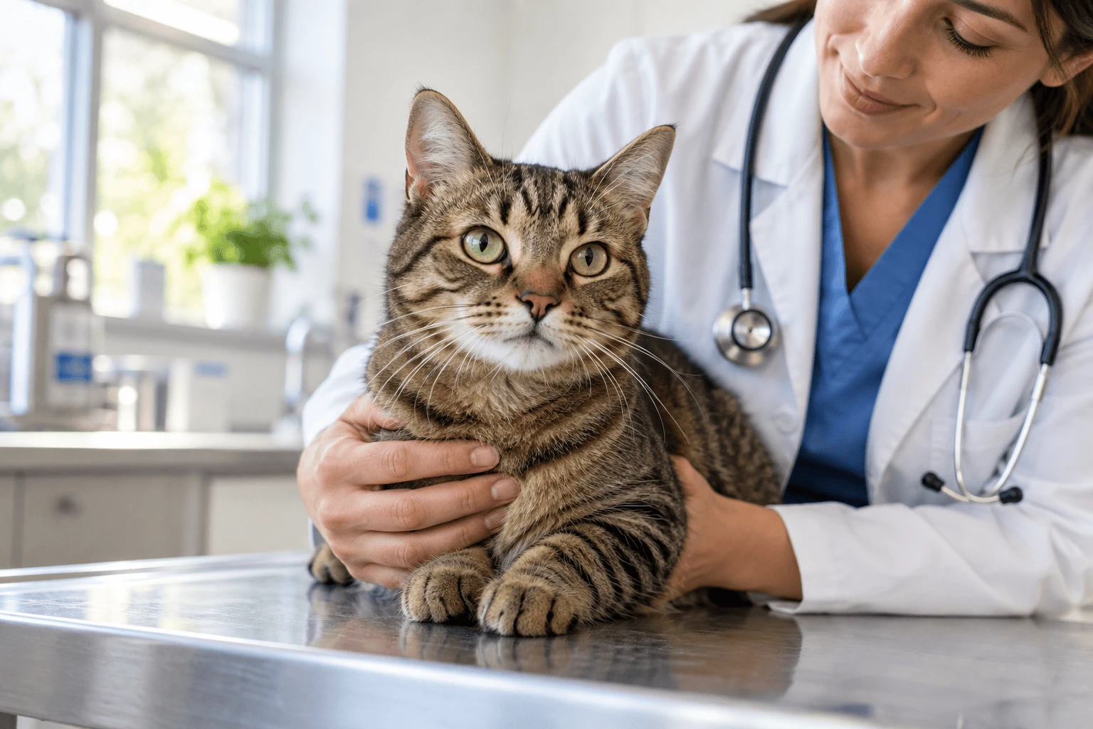 Gato em atendimento veterinário para o PetMaster