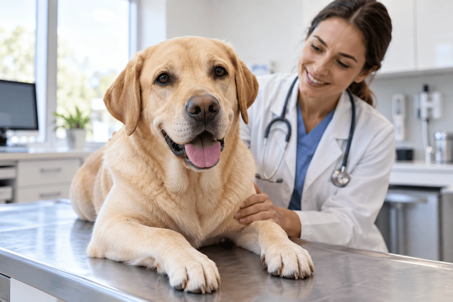 Cachorro em atendimento veterinário para o PetPro